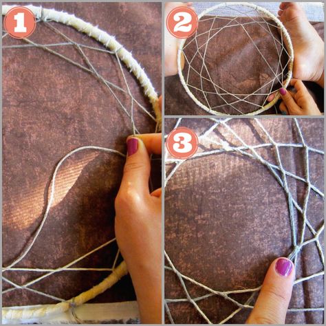 Dreamcatcher Meaning, Dream Catcher Wreath, Making Dream Catchers, Atrapasueños Diy, Diy Dream Catcher Tutorial, Dream Catcher Patterns, Dream Catcher Tutorial, Dream Catcher Craft, Weaving Tutorial