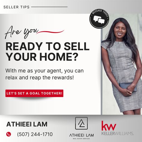 Selling a home can be overwhelming, but it doesn't have to be. When you list your property with me, you'll benefit from my years of experience and expertise. From marketing to negotiations, I'll be there to help you every step of the way. Give me a call or message me to discuss your options today! Athieei Lam (507) 244-1710 athieeilam@kw.com 40571931 Keller Williams Premier Realty Athieei Lam Real Estate Services Real Estate Re-imagined (507) 244-1710 athieeilam@kw.com #athieeilamrealestate Keller Williams Realty Marketing, Selling A Home, Keller Williams Realty, Keller Williams, Real Estate Services, A Call, Selling House, The Way, Give It To Me