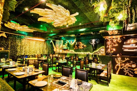 Theme Restaurant, Jungle Theme, Interior Designers, Conference Room, Conference Room Table, Restaurant, Table Decorations, Home Decor, Design