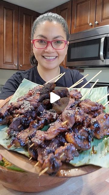 Tita Becky - Authentic Filipino & Asian recipes  🇺🇸🇵🇭 on Instagram: "📝 RECIPES is on www.TitaBecky.com Search "Pork BBQ on a Stick" and "Pepino Ensalada"  Filipino-style pork BBQ, also known as "inihaw" or "pork barbecue," is a popular dish in the Philippines. Marinated pork slices or skewers grilled to perfection. The marinade often includes a combination of ingredients like vinegar or calamansi, soy sauce, garlic, and brown sugar, which gives the pork its distinctive flavor. It's often served with steamed rice and is a staple at family gatherings, parties, and street food stalls. It's a delicious and flavorful representation of Filipino cuisine!" Pork Barbecue, Soy Sauce Garlic, Pork Bbq, Filipino Cuisine, Filipino Style, Instagram Recipes, Skewers Grill, Barbecue Pork, Marinated Pork