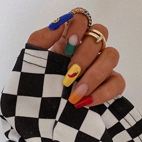 Nailpro on Instagram: “🌶 @pardonmyfrenchnailbar created these primary colored Frenchies for @delaneychilds ❤️🧡💛” Primary Color Nails, Frenchies Nails, Color Nails, My Brain, Best Acrylic Nails, Fun Nails, Primary Color, Nails Inspiration, Nail Inspo