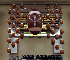 Atlantis Super Bowl XLIV Party Football Curtain Sports Lounge, Corporate Event Planning, Lounge Ideas, Ceiling Treatments, Miller Lite, Event Planning Company, Sports Themed Party, Vegas Baby, Football Party