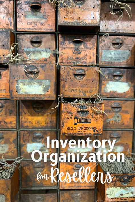 Reseller Tips for Inventory Organization - The Junk Parlor Reseller Organization Room, Reseller Tips, Inventory Organization, Organizing Jewelry, Repurposed Junk, Vintage Booth, Antique Booth Ideas, Antique Booth, Minding My Own Business