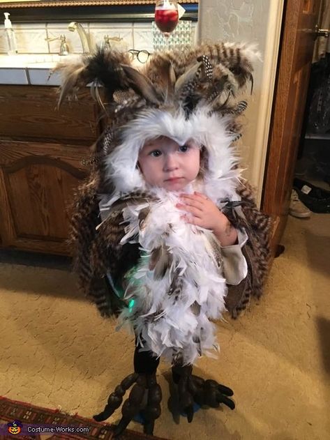 Toddler Owl Costume, Owl Costume Kids, Owl Costume Diy, Owl Halloween Costumes, Diy Baby Costumes, Diy Owl, Crow Costume, Halloween Costumes 2016, Owl Costume