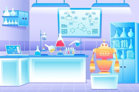 Cartoon Laboratory, Futuristic Laboratory, Futuristic Lab, Gacha Background, Room Illustration, Science Equipment, Chemistry Classroom, Technology Lab, Glass Flask