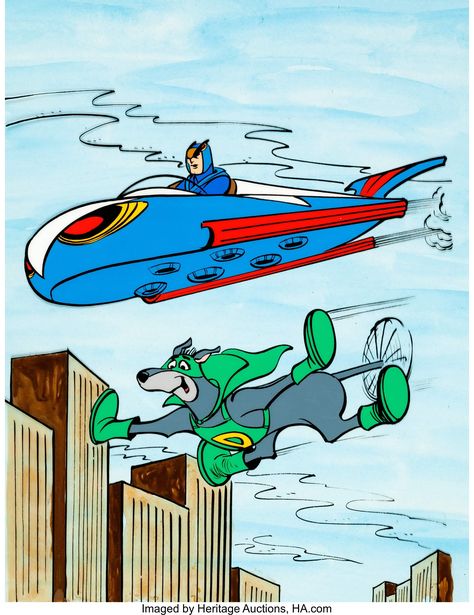 The Scooby-Doo/Dynomutt Hour Blue Falcon and Dynomutt | Lot #14141 | Heritage Auctions Blue Falcon And Dynomutt, Blue Falcon, Mole Man, William Hanna, Superhero Cartoon, Yogi Bear, Cat Top, Hanna Barbera, Animation Studio