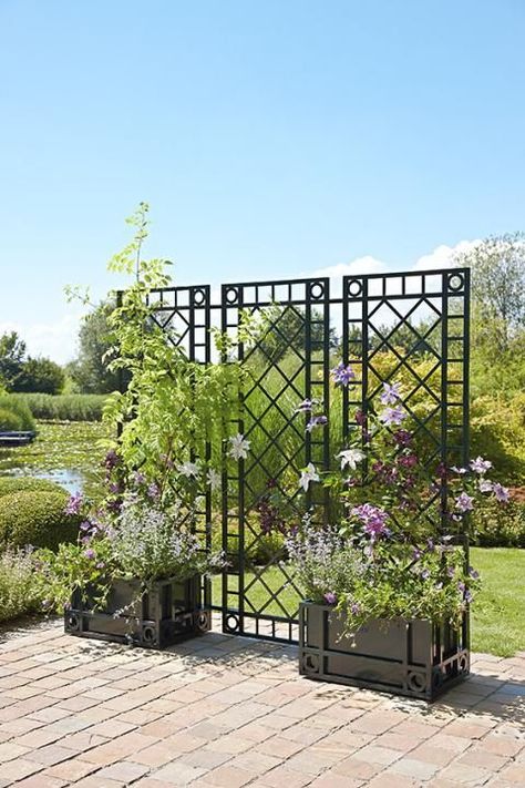 Garden design ideas layout backyard landscaping flower beds Garden Dividers, Outdoor Wall Fountains, Gardening Indoors, Outdoor Trellis, Garden Paving, Garden Design Layout, Privacy Screen Outdoor, Italian Garden, Moon Garden