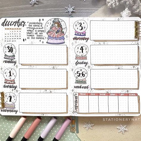 December Bujo Weekly Spread, Kirby Journal, December Weekly Spread, Bullet Journal Christmas, Boulet Journal, December Bullet Journal, Bujo Weekly Spread, Good Note, Bullet Journal Weekly Spread