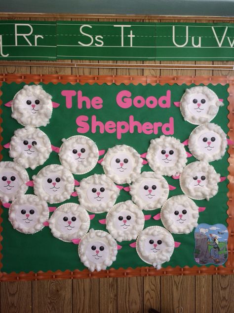 The good Shepherd Catholic Bulletin Boards, Sunday School Projects, Church Nursery, Good Shepherd, The Good Shepherd, Psalm 23, School Projects, Sunday School, Bulletin Boards