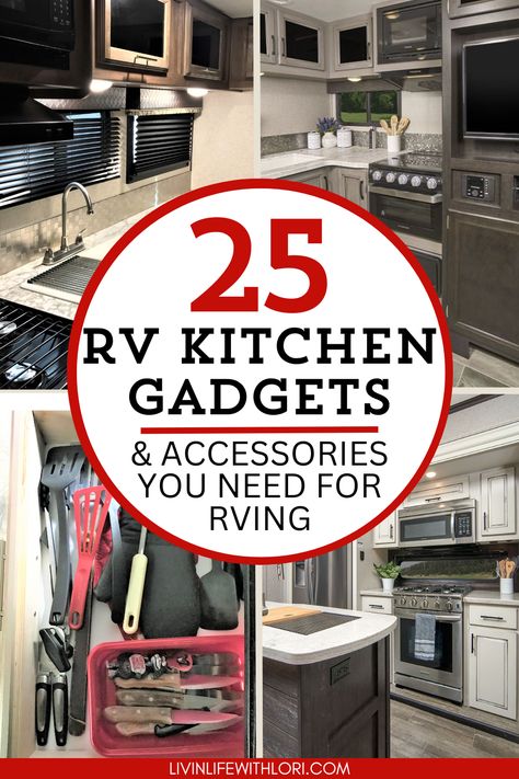 Here are the best RV Kitchen Gadgets that you'll want to pack in your new RV! These are handy RV Must Haves that you'll use again and again. RV Kitchens aren't that big so make sure you have the RV gadgets and accessories you need for RVing! Kitchen Gadgets Storage, Corelle Dishes, Rv Floor Plans, Camper Kitchen, Rv Camping Tips, Kitchen Set Up, Rv Trip, Rv Kitchen, Trailer Life