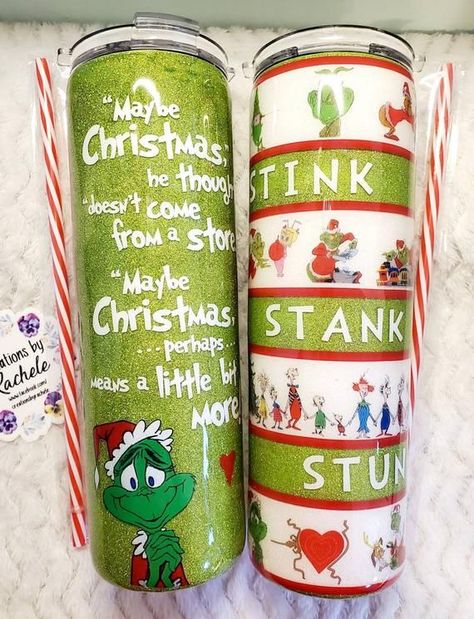 Epoxied Tumblers, Christmas Tumbler Ideas, Christmas Green And White, Cup Challenge, The Grinch Christmas, Mr Grinch, Christmas Cups, Epoxy Tumblers, Glitter Tumbler Cups