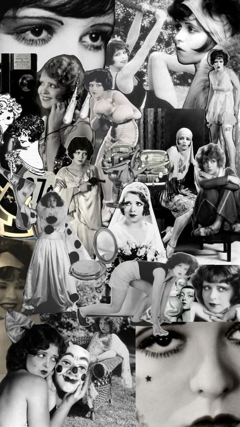 1920s 30s niche vintage antique silent film aesthetic collage Vintage 20s Aesthetic, 30s Aesthetic, 20s Aesthetic, 1920s Aesthetic, Radium Girls, Clara Bow, Bow Wallpaper, I Like Dogs, Silent Film