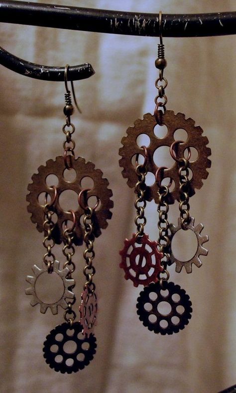 Steampunk Jewellery, Steampunk Crafts, Steampunk Industrial, Hardware Jewelry, Steampunk Earrings, Steam Punk Jewelry, Steampunk Diy, Steampunk Accessories, Steampunk Design