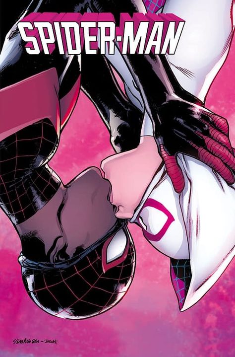 2017, The Year Of The Kissing Spider Sara Pichelli, Spiderman And Spider Gwen, Art Spiderman, Miles Spiderman, Image Spiderman, Miles Morales Spiderman, Sitting In A Tree, Marvel Spiderman Art, Gwen Stacy