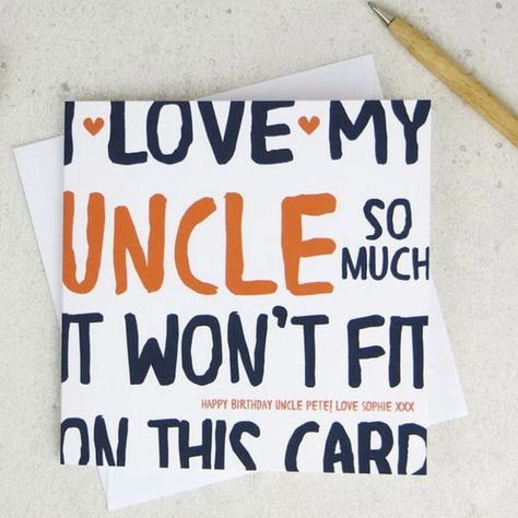 Uncle Bday Card, Diy Birthday Card For Uncle, Bday Cards For Uncle, Birthday Gift Ideas For Uncle, Handmade Birthday Cards For Uncle, Birthday Card Uncle, Diy Uncle Gifts, Birthday Card Ideas For Uncle, Uncle Birthday Quotes