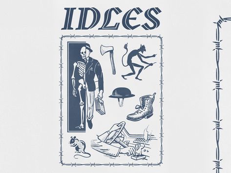 IDLES by Keith Lowe Idles Band Poster, Idles Band Tattoo, Music Festival Quotes, Idles Band, Music Festival Hair, Firefly Music Festival, Festival Quotes, Patchwork Tattoo, Gig Poster