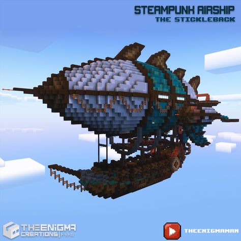 Minecraft Airship, Minecraft Flying Ship, Minecraft Steampunk, Flying Ship, Steampunk Airship, Minecraft Structures, Minecraft Building, Floating House, Minecraft Designs