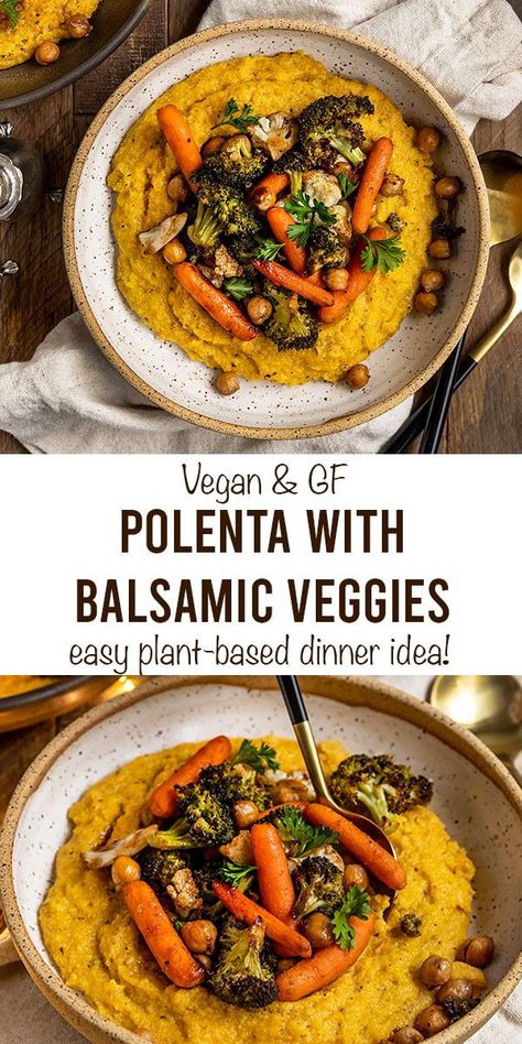 Polenta Recipes Dairy Free, Plant Based Recipes Gluten Free, Dairy Free Polenta Recipes, Gluten And Dairy Free Comfort Food, Vegan Polenta Recipes Dinners, Gluten Free Polenta Recipes, Gluten Free Dairy Free Vegetarian Meals, Vegetarian Dairy Free Recipes Dinner, Plant Based Gluten Free Recipes