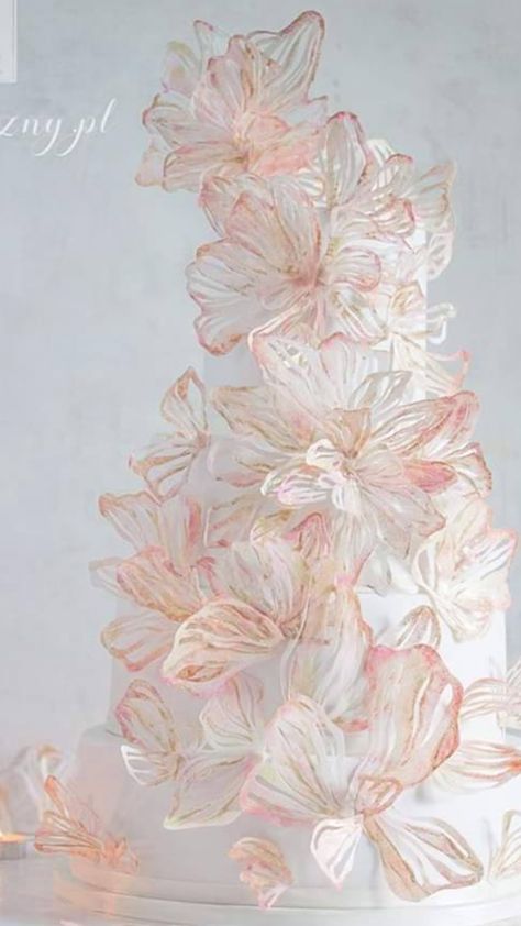 Cake Rice Paper, Isomalt Cake, Glamorous Wedding Cakes, Girly Birthday Cakes, Elegant Cake Design, Beautiful Cake Designs, Modern Cakes, Spring Cake, Birthday Cakes For Women