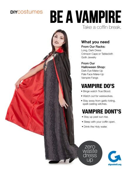 DIY vampire costume Diy Vampire Costume Kids, Diy Vampire Costume, Vampire Costume Ideas, Diy Vampire, Goodwill Diy, Vampire Costume Women, Vampire Costume Diy, Diy Girls Costumes, Vampire Cape