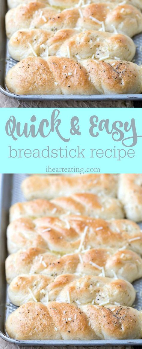 Quick and Easy Breadstick Recipe - make homemade bread to go with dinner in just about an hour! Easy Breadstick Recipe, Breadstick Recipe, Make Homemade Bread, Homemade Breadsticks, Cheese Bread Sticks, Bread Sticks Recipe, Bread Sticks, Yeast Bread Recipes, Homemade Biscuits