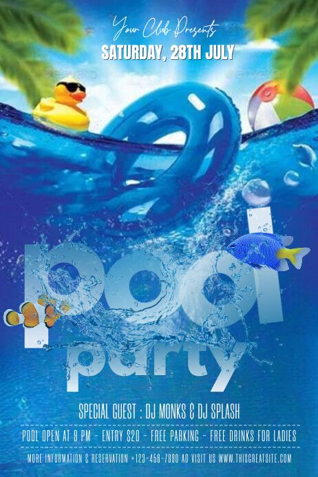 3.5K+ Free Templates for 'Pool party' | PosterMyWall Pool Party Poster Design, Pool Party Poster, Pool Party Flyer, Pool Parties Flyer, Splash Party, Splash Pool, Effective Marketing Strategies, Promotional Flyers, Party Background