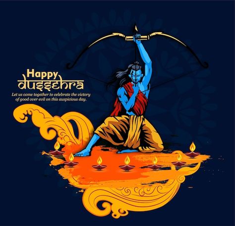 Lord rama killing ravana in navratri fes... | Premium Vector %23Freepik %23vector %23ramayana %23dussehra %23ravana %23ravan Happy Dussehra Pic, Dasara Photos, Happy Dasara Images, Dasara Images, Happy Dussehra Photos, Dussehra Wishes In Hindi, Happy Dussehra Images, Happy Dasara, Dasara Wishes