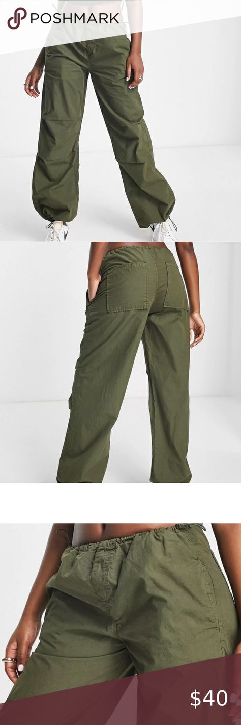 STR Green Parachute Wide Leg Straight Drawsting Pants Baggy Slouchy Army Olive S Drawsting Pants, Pants Baggy, Wide Leg, Outfit Inspo, Plus Fashion, Pants, Green, Fashion Tips, Fashion Trends