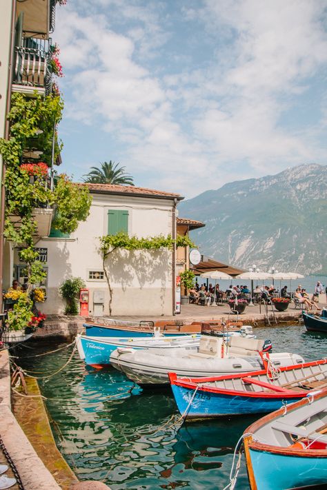 A quick guide of everything to see and do in the colourful pastel shaded towns of Limone Sul Garda & Riva del Garda on the northern shores of Lake Garda. Lake Outfits, Roadtrip Europa, Long Weekend Trips, Olive Wedding, Lake Garda Italy, Garda Italy, Riva Del Garda, Italian Lakes, Italy Itinerary