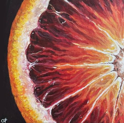 Up Close Painting, Close Up Fruit Drawing, Close Up Fruit Painting, Close Up Texture Photography, Close Up Drawings Art Projects, Red And Orange Painting Ideas, Gcse Art Layers Theme, Close Up Gcse Art, Decaying Fruit Art