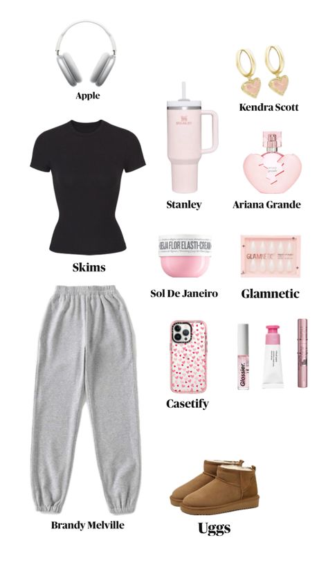 Lazy day outfit inspo brandy Melville Skims Glossier Dior Uggs Kendra Scott Stanley Pink Valentines Day Outfit Sol de Jeneiro Love heart pretty Pink Valentines Day Outfit, Stanley Pink, Lazy Day Outfit, Pink Valentines, School Fits, Lazy Day, Day Outfit, Soft Girl, Kendra Scott