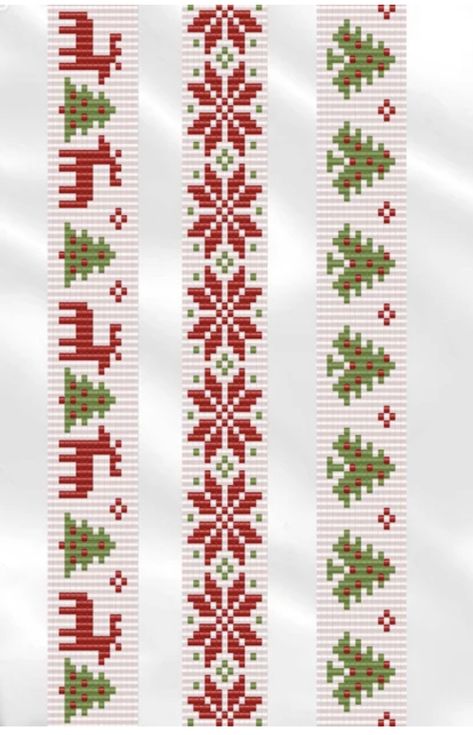 Bead Loom Patterns Christmas, Christmas Bead Loom Patterns, Beaded Ornament Covers, String Bracelet Patterns, Bead Loom Designs, Holiday Beading, Bead Loom Pattern, Bracelets Handmade Diy, Loom Pattern