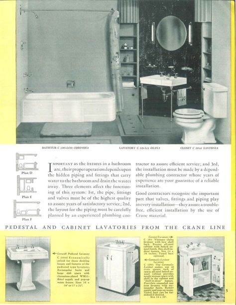 For the home of today : Crane plumbing and heat... Art Deco Bathrooms, Bathroom Drain, Streamline Moderne, Deco Bathroom, For The Home, Internet Archive, The Borrowers, Plumbing, Bathroom Design