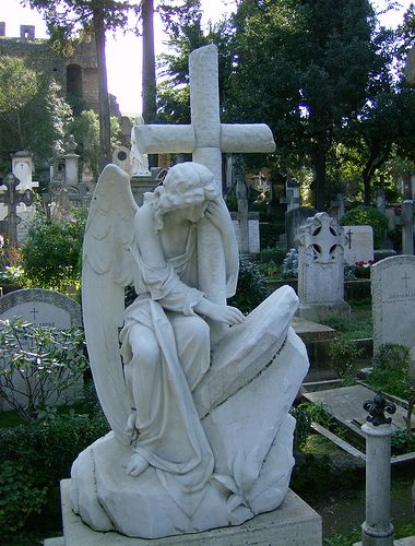 Angel's Cross,  by 1KL, via Flickr Angel Gravestone, Crying Angel, Entertaining Angels, Cemetery Angels, Prayer Garden, Cemetery Monuments, Cemetery Statues, Angel S, Italian Sculptors