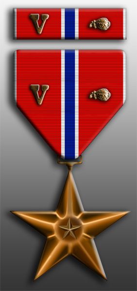 Bronze Star with "V" for Valor Device and Oak Leaf Cluster.  Joe has two of these.  The "V" means it was earned in a combat situation and the Oak Leaf means it is the 2nd or more. Bronze Star Medal, Army Medals, Audie Murphy, Military Awards, Military Decorations, Medal Ribbon, Military Medals, Star Cluster, Egypt History