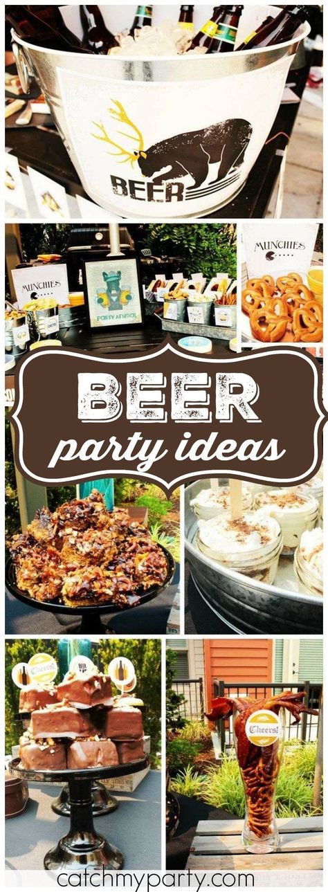 beer party ideas Beer Party Ideas, Beer Party Theme, 30th Birthday Party Themes, Dirty Thirty Birthday, Husband 30th Birthday, Beer Birthday Party, Beer Tasting Parties, Thirty Birthday, Beer Theme