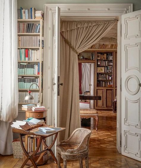 Italy Homes Interior, Curtains And Pelmets, Painted Wainscoting, European Decor Style, Italy House, Marble Stairs, Cane Chair, Modern Cottage, Antique Interior