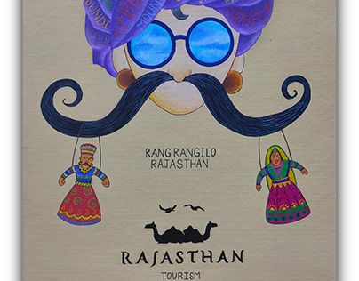 Rajasthan Tourism Poster, Rajasthani Decoration, Rajasthan Illustration, Paint Poster, Rajasthan Tourism, Project Cover Page, Holiday Homework, Paper Presentation, School Decoration