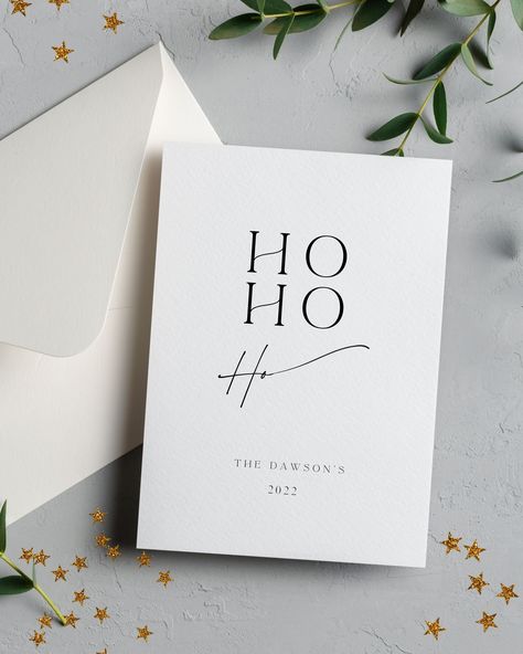 This modern Christmas card is the perfect sentiment this season. Available to buy as a single or multipack, let's make it personal this festive season.  Each card designed, personalised and printed on 300gm2 luxury A6 textured card and comes with a matching white envelope.  Completely personalise this card to suit you with the writing you wish to include, maybe its a family name, first Christmas as a married couple , or its directed to a love one, simply include all of your personalisation in th Minimal Christmas Card Design, Christmas Cricut Cards, Graphic Design Christmas Card, Minimalistic Christmas Card, Minimalist Cricut, Christmas Label Design, Christmas Card Graphic Design, Christmas Cards Minimalist, Aesthetic Christmas Cards