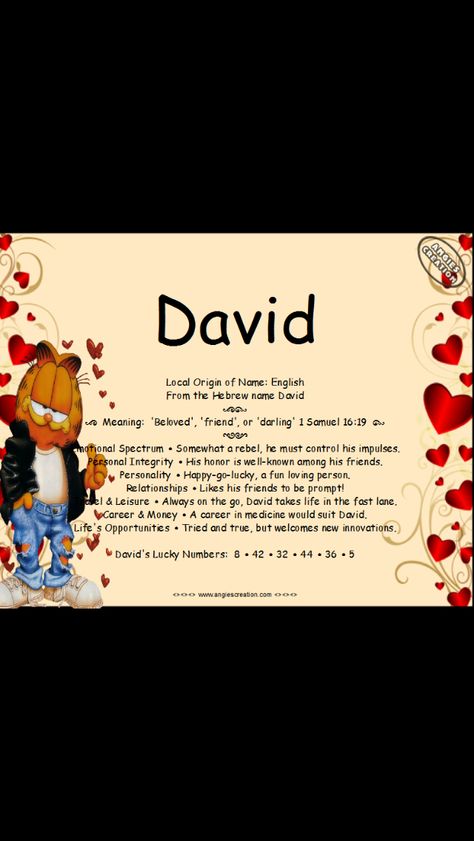 David David Name Meaning, This Years Love Lyrics David Gray, David Candle, David Becomes King, 1 Samuel 16, F Names, Harry & David, Hebrew Names, Fun Loving