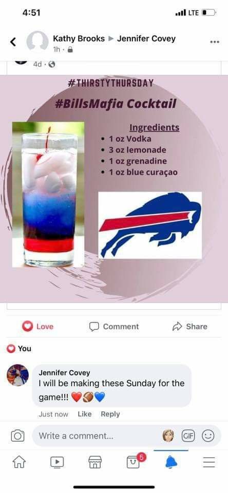 Buffalo Bills Stuff, Bills Football, Cocktail Ingredients, Thirsty Thursday, Blue Curacao, Buffalo Bills, Lemonade, Vodka, Liquor