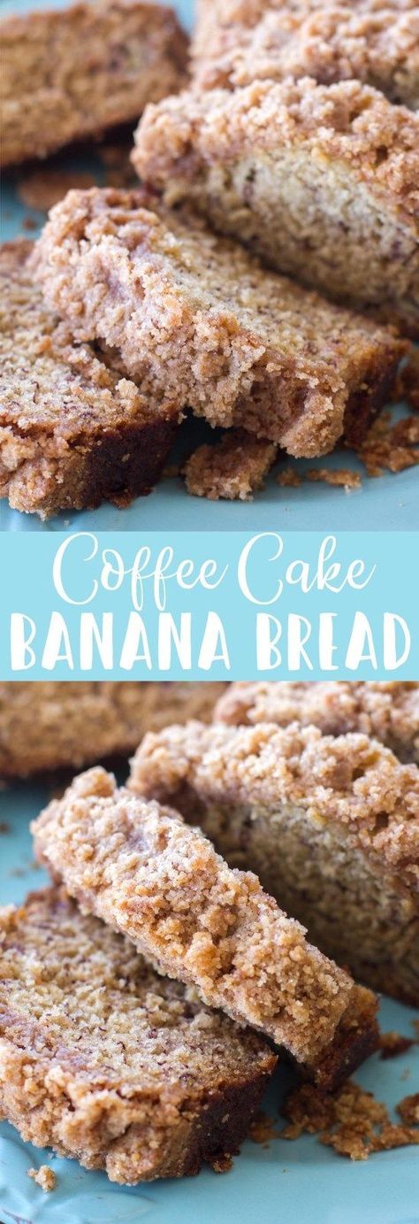 Coffee Cake Banana Bread, Crumb Cake Topping, Bread And Coffee, Cake Banana Bread, Classic Banana Bread Recipe, Cake Mom, Breakfast Coffee Cake, Weight Watcher Desserts, Classic Banana Bread