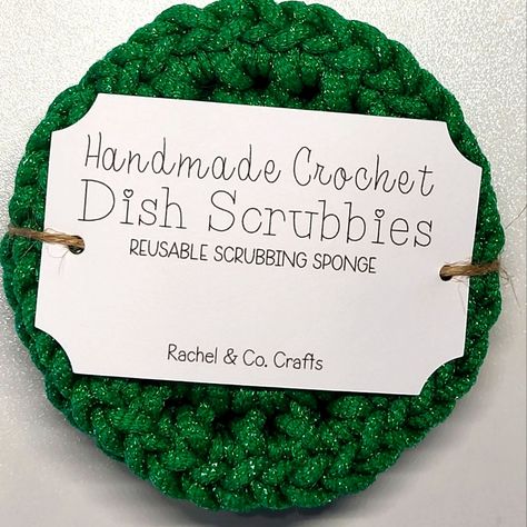 Crochet Dish Scrubby | Color: Green | Size: Os Crocheted Scrubbies, Crocheted Stuffies, Crochet Dish Scrubby, Prayer Cloth, Dish Scrubbies, Crochet Scrubbies, Eco Crafts, Dish Rag, Quick Crochet Patterns