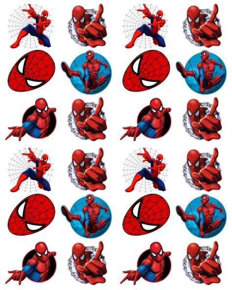 Spiderman Cupcake Topper Printable, Spider Man Stickers, Spiderman Printables, Spiderman Cupcake Toppers, Spiderman Topper, Spiderman Theme Party, Batman Cake Topper, Donut Decorating Ideas, Spiderman Stickers