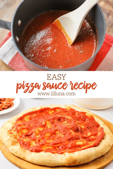 Simple Homemade Pizza, Make Pizza Sauce, White Pizza Sauce, Red Sauce Recipe, Pizza Sauce Recipe, Easy Homemade Pizza, Pizza Sauce Homemade, How To Peel Tomatoes, Homemade Pizza Dough