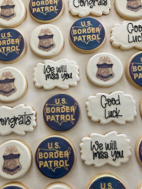 Border Patrol Retirement Party Ideas, Instagram Border, Decorating Videos, Border Patrol, Cake Decorating Videos, Surprise Party, Retirement Party, Retirement Parties, Royal Icing Cookies