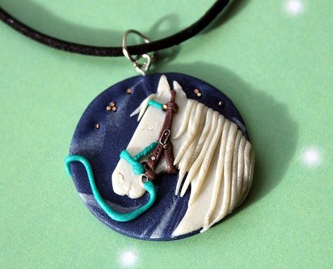 Horse Earrings, Horse Pendant, Sculpey Clay, Horse Necklace, Polymer Clay Animals, Horse Jewelry, Horses Pendant, Clay Animals, Art Bag