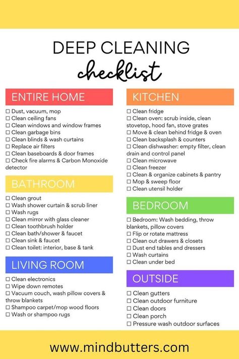 #Ideas #HomeTrends #Inspo #Inspiration #CreativeIdeas #Motivation #Trends How To Deep Clean Your House Room By Room, Cabin Cleaning Checklist, Deep Cleaning House Checklist For Maid, Step By Step Cleaning Room, Step By Step Cleaning House, Cleaning List By Room Step By Step, Deep Cleaning House Checklist By Room, Cleaning Step By Step, House Deep Clean