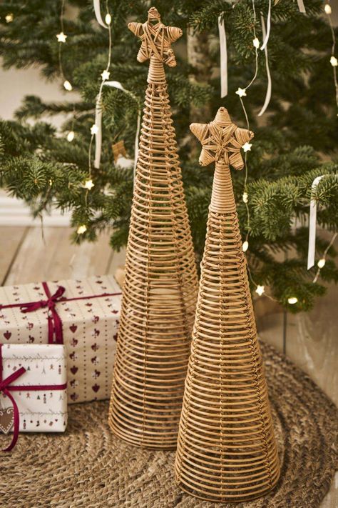 Christmas Bamboo Decoration, Rattan Christmas Decor, Rattan Christmas Tree Decor, Rattan Cone Tree, Tall Rattan Vase Christmas, Recycled Christmas Decorations, Luxury Garden, Xmas Tree, Home Wall Decor