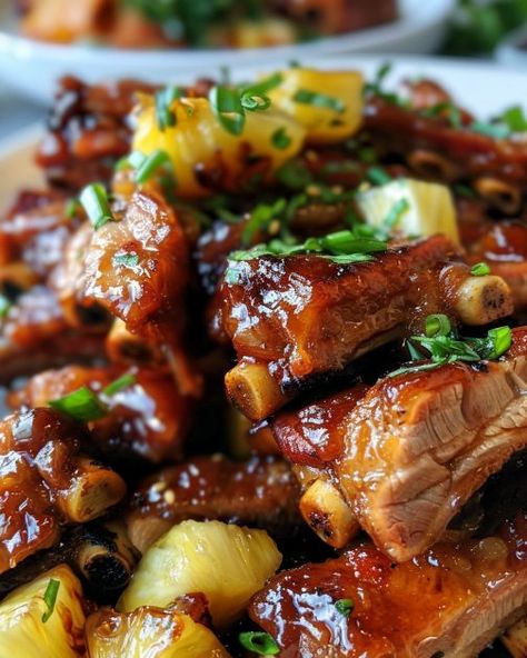 Meat Vegetable Soup, Pineapple Teriyaki, Slow Cooked Ribs, Soup Ideas, Recipes Meat, Slow Cooker Ribs, Pork Rib Recipes, Pork Dinner, Easy Meatloaf